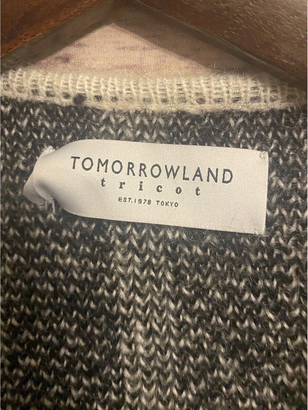Tomorrowland Tricot Giant Plaid Sweater Duster Mohair Blend Tag Removed Large - Picture 5 of 8